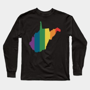 West Virginia State Rainbow Long Sleeve T-Shirt